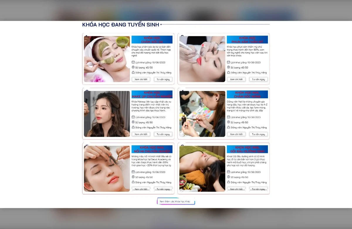 Khóa học đang tuyển sinh